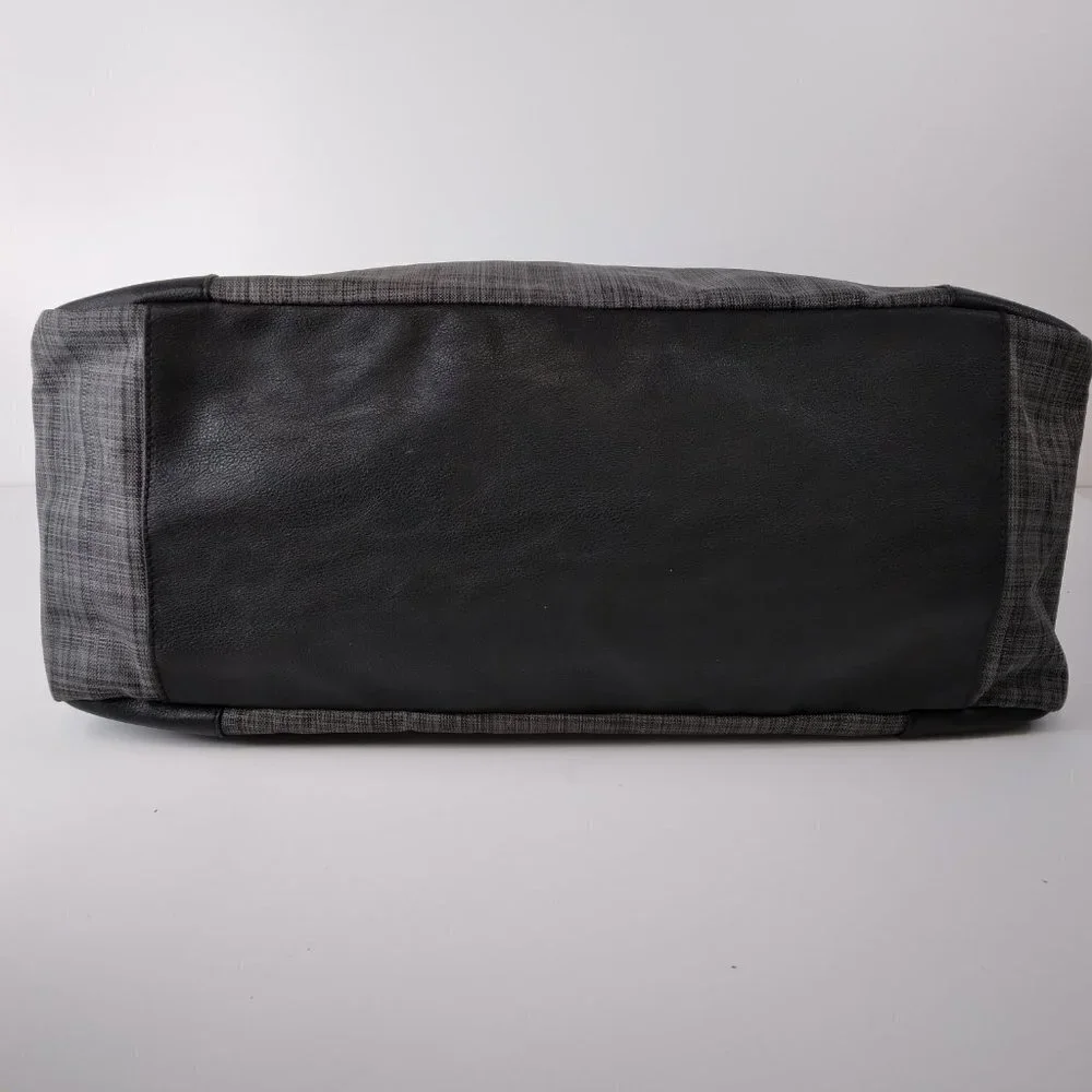 JOHN VARVATOS Designer Weekender Duffle Bag Grey and Black Travel Bag